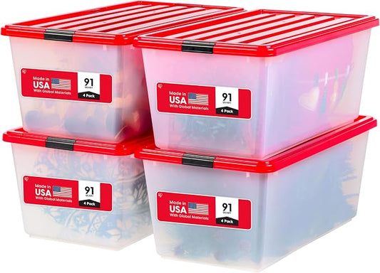 IRIS USA 91 Qt. Stackable Plastic Storage Bins by IRISUSA
