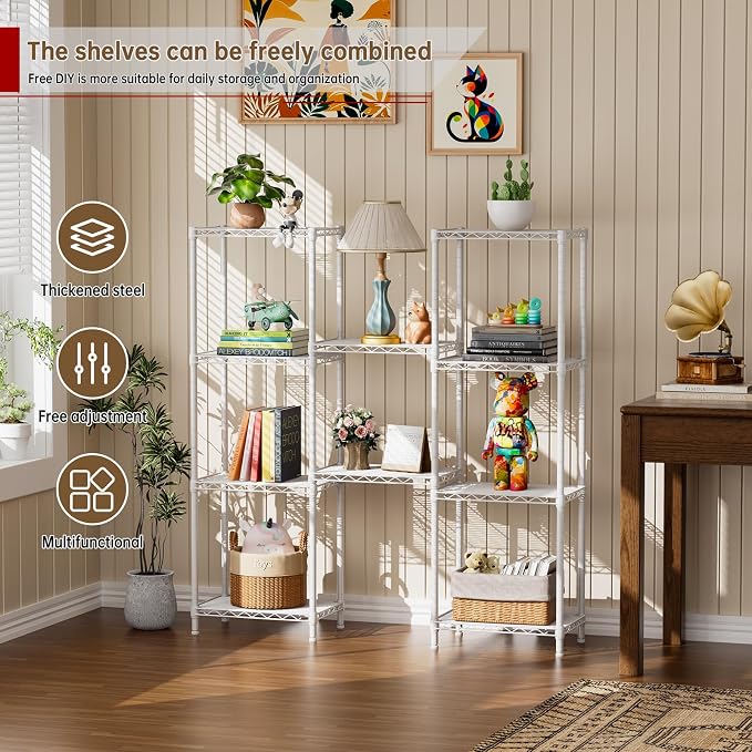 Small 5 tire Shelves Storage Wire Shelving Unit Metal Shelf Adjustable - Image 4