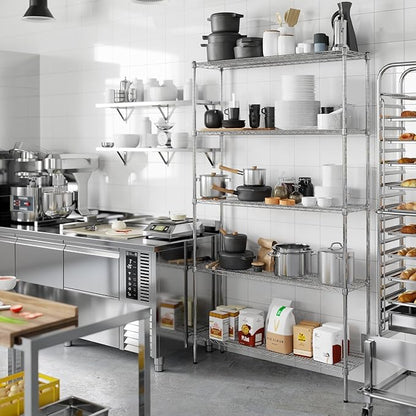 14" Deep x 48" Wide x 86" Height Wire Shelving Kit | 5-Tier | NSF Commercial - Image 7