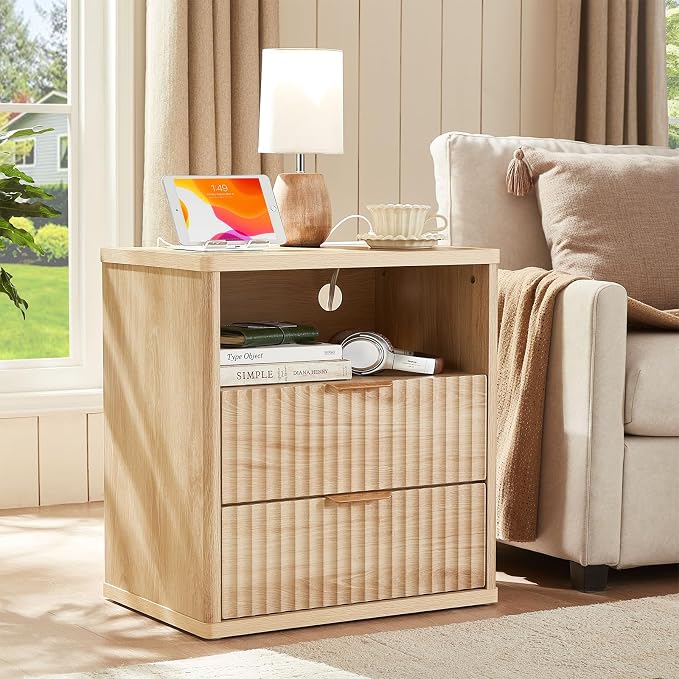 LEYAOYAO Fluted Nightstand by LEYAOYAO-Findtheshiningpointofyourideallife%EF%BC%81