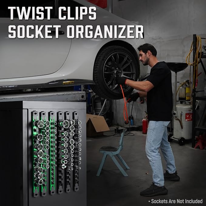 ALOANES 6-Piece Magnetic Socket Organizer, Heavy Duty Aluminum Socket Rails - Image 7