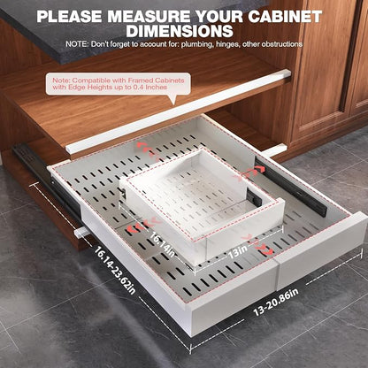 4 Pack Pull Out Cabinet Organizer Expandable Width and Depth, Slide Out Drawers - Image 5