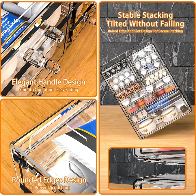 Cq acrylic 2 Pack Clear Desk Organizer - Image 4