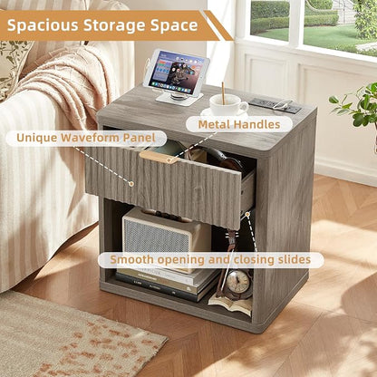 LEYAOYAO Fluted Nightstand - Image 5