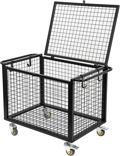 Metal Basketball Rolling Cart Sports Equipment Storage Wheel Basket Matte Black - Image 2