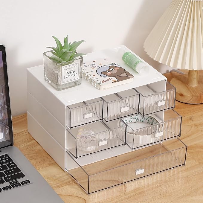 Ykpokir Desktop Organizer with Drawers Stackable Storage Stackable Drawers 3 by Ykpoqir
