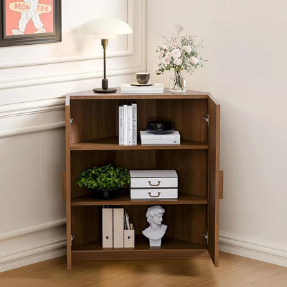 Casaphoria Farmhouse Corner Cabinet, Wooden Corner Storage Cabinet - Image 4