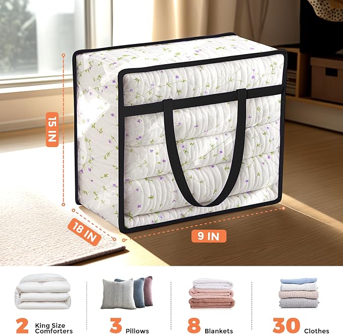 Budding Joy 6 Pack Clear Zippered Storage Bags - Image 2