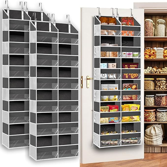 2 Pack Over The Door Organizer 6 Tiers, Extra Large Behind Door Storage of 12 by Ofiray-home