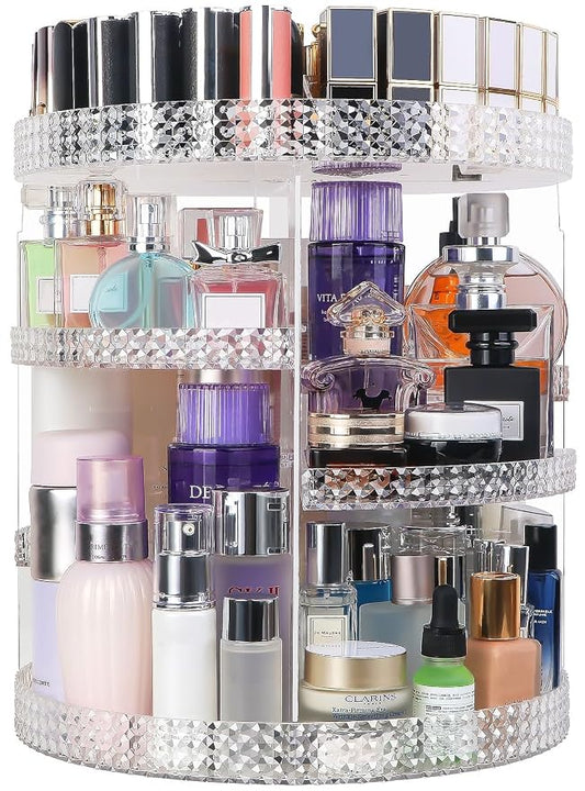 360 Degree Rotating Makeup Organizer, Extra Large Capacity Perfume Organizer by HEMTROY