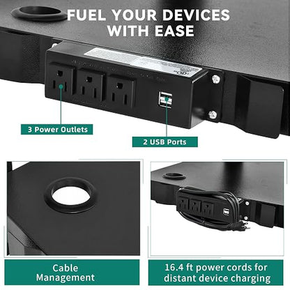 YITAHOME AV Cart on Wheels, 3-Shelf Metal Presentation Utility Cart - Image 6