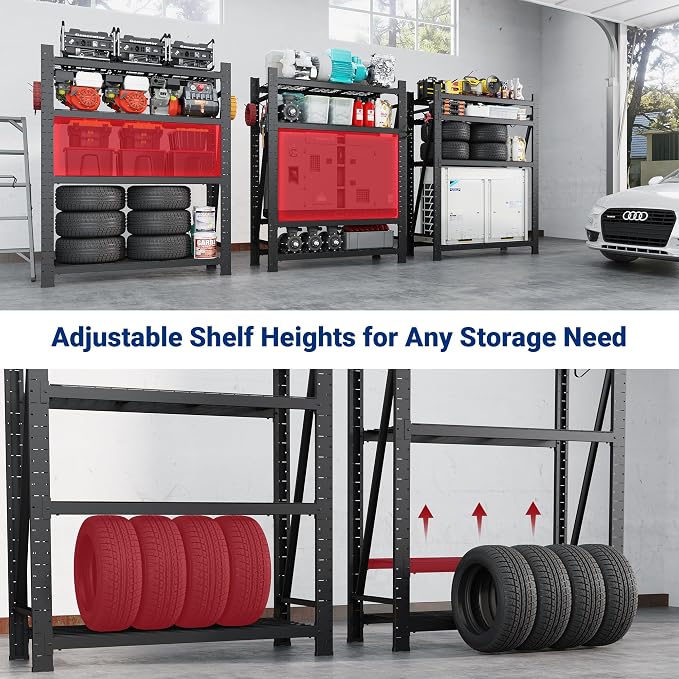 FLEXIMOUNTS Garage Shelving Heavy Duty, 49.6" W 4-Tier 10000LBS Industrial - Image 4