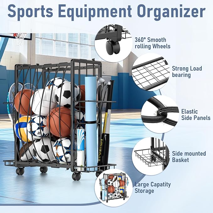 Sports Equipment Garage Organizer, Garage Ball Storage Rack - Image 8