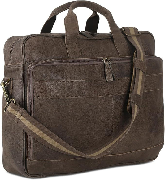 Leather briefcase 18 Inch Laptop Messenger Bags by KomalsPassionLeather