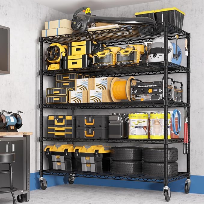 PrimeZone 2 Packs 48" W x 24" D x 81" H Heavy Duty Wire Storage Shelves - Image 2