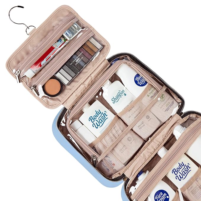 NISHEL Travel Toiletry Bag for women, Portable Hanging Organizer for Full-Sized - Image 4