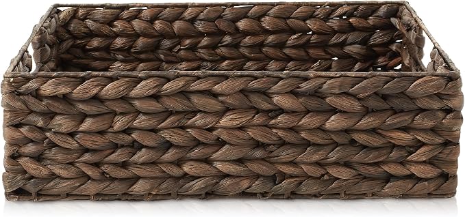 Casafield Set of 4 Water Hyacinth Pantry Baskets, 12-1/2" x 17" x 5", - Image 4