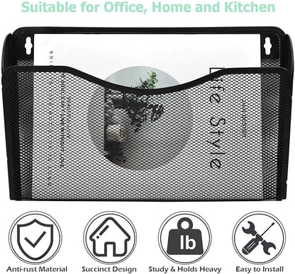 EASEPRES 3 Single Pocket Mesh Hanging File Organizer, Vertical Wall Mounted - Image 5