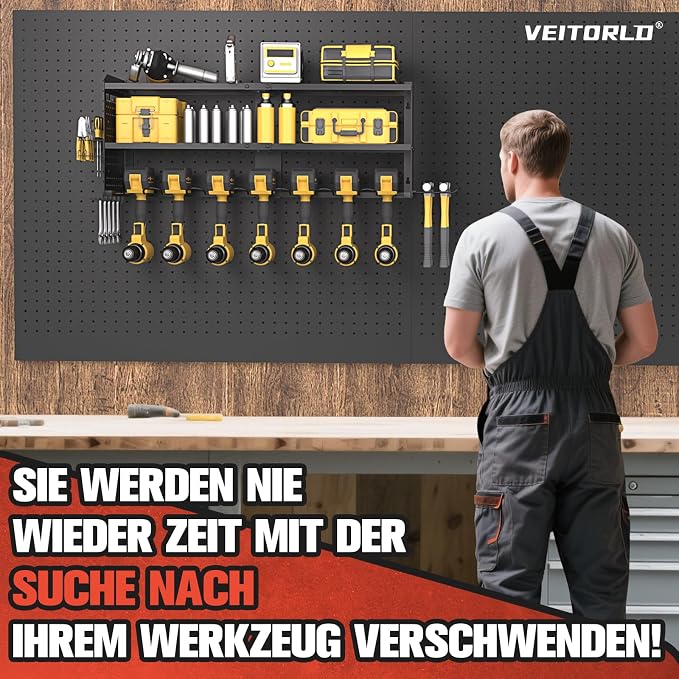 Large Power Tool Organizer Wall Mount, 3-Tier Heavy Duty Metal Loads 260 lbs - Image 6