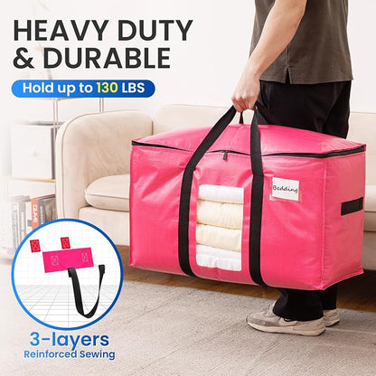TAILI 8 Pack Pink Extra Large Moving Bags, Heavy Duty Totes - Image 6