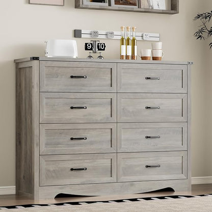8-Drawer Dresser for Bedroom, Modern Wooden Chest of Drawers - Image 8