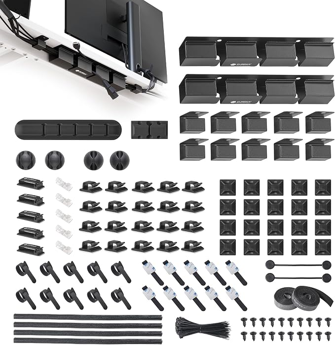 EUREKA ERGONOMIC Cable Management Organizer Kit Cable Raceways 316 PCS by EUREKAERGONOMIC