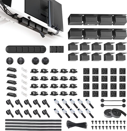 EUREKA ERGONOMIC Cable Management Organizer Kit Cable Raceways 316 PCS by EUREKAERGONOMIC