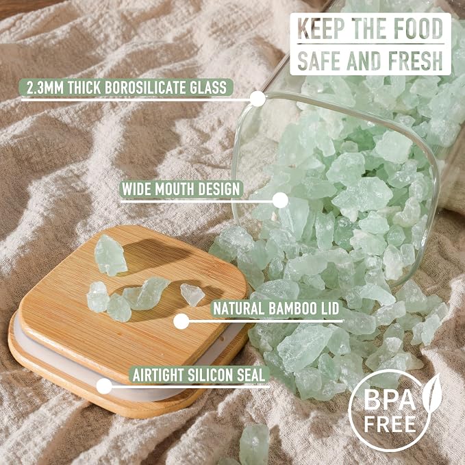 37oz Airtight Glass Square Storage Canister - Image 3