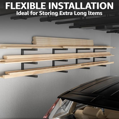 YYR Wood Organizer and Lumber Storage Rack Wall Mount, Heavy Duty Metal Shelf - Image 6