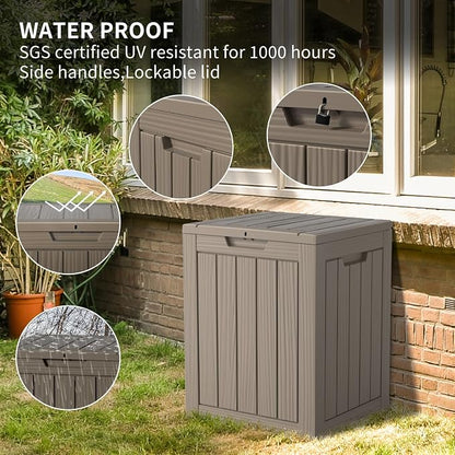 28 Gallon Waterproof Resin Deck Box, Lockable Outdoor Storage Box - Image 2