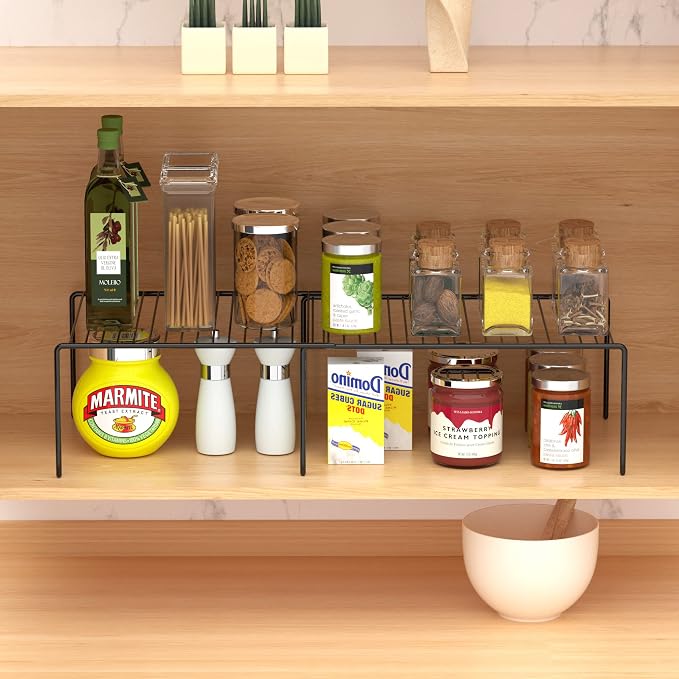 Redrubbit Expandable Metal Rustproof Kitchen Counter Shelf Rack, Space Saver - Image 4