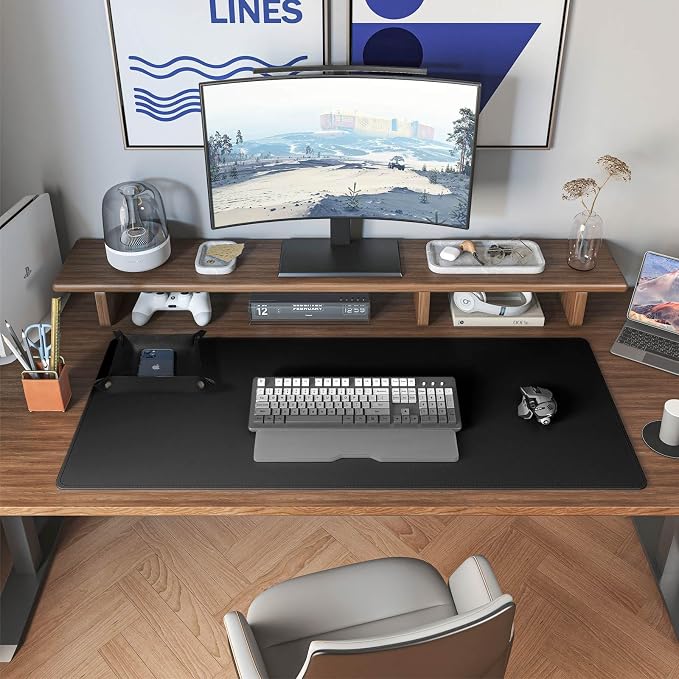 DAWNTREES Dual Sided Desk Mat, Leather Desk Pad, - Image 6