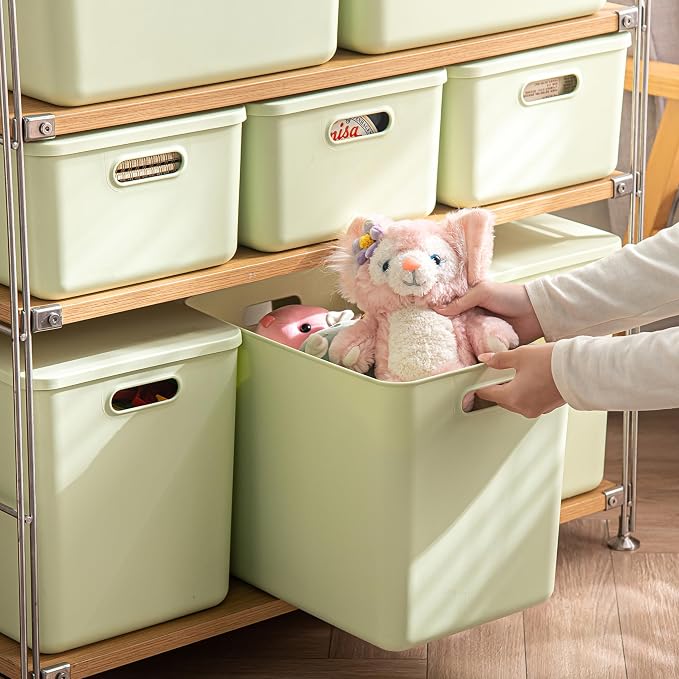 4 pack large plastic White storage bins Baskets, Toy Box Chest - Image 3