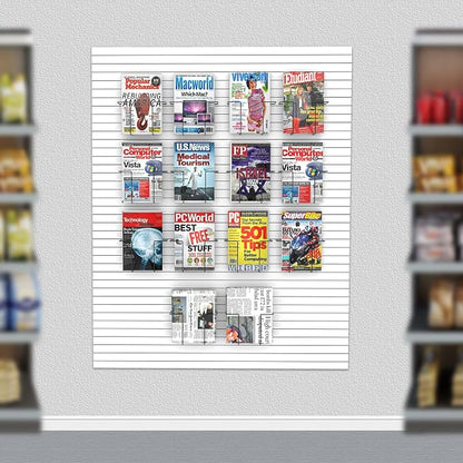 6 Pair Literature Display for Slatwall, Adjustable Magazine Holder for Slat Wall - Image 7