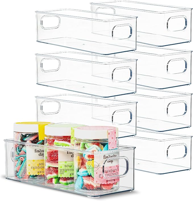 primebox Plastic Food Storage 8 Pack Clear Container Bin by primebox
