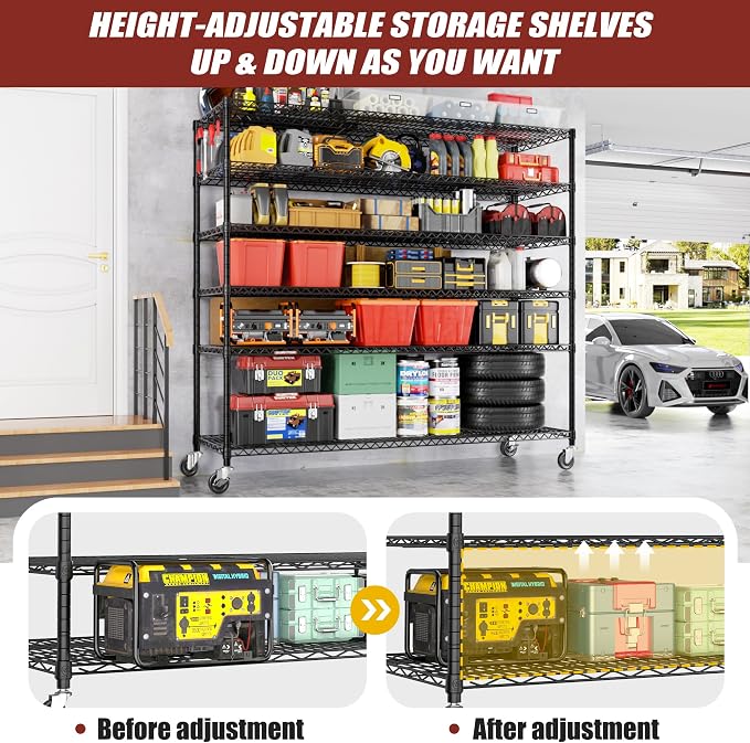 PrimeZone 6 Tier 80.7" H x 55.5" W x 24" D Wire Shelving - Image 7