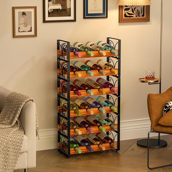 X-cosrack Wine Racks Free Standing Floor, 6-Tier 24 Bottles Wine Rack - Image 5