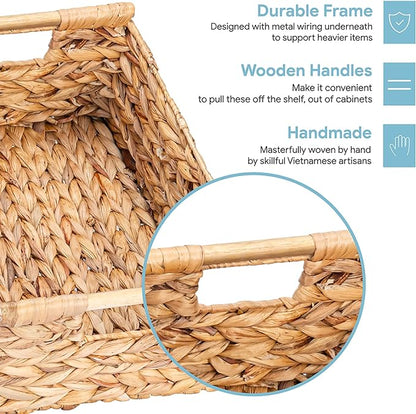 VATIMA Hyacinth Large Wicker Basket 15.5x10.8x6.2" - Image 2