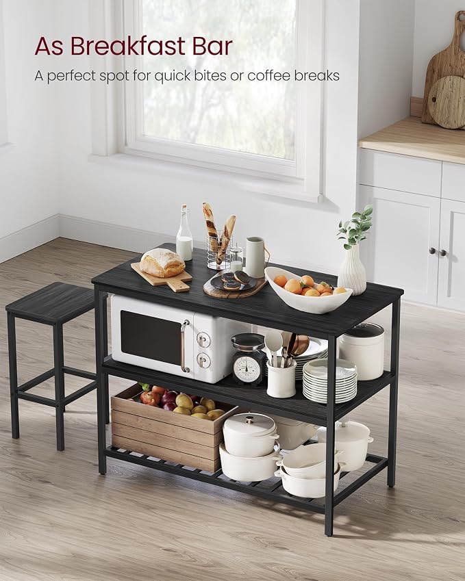 VASAGLE Kitchen Island with 3 Shelves, 47.2 Inches Width Kitchen Shelf with - Image 7