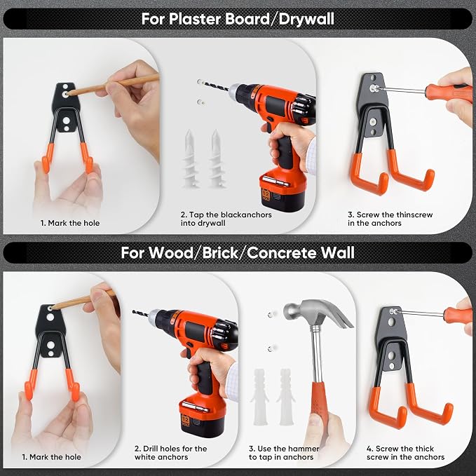 Nacial 26 Pack Garage Hooks Heavy Duty, Utility Steel Garage Storage Hooks - Image 9