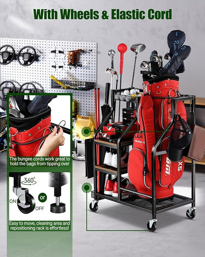 Golf Bags Storage Garage Organizer- Golf Bag Stand - Image 4