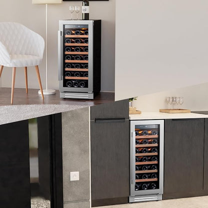 Ca'Lefort 15 Inch Wine Fridge, 33 Bottle Wine Cooler Refrigerator, 40-65°F Wine - Image 7