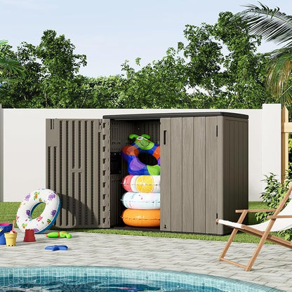 KINYING Outdoor Horizontal Storage Sheds, Outdoor Storage Cabinet Waterproof - Image 7