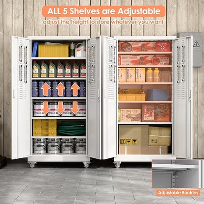 Aobabo 71" H×32" W×16" D Metal Storage Cabinet - Image 6