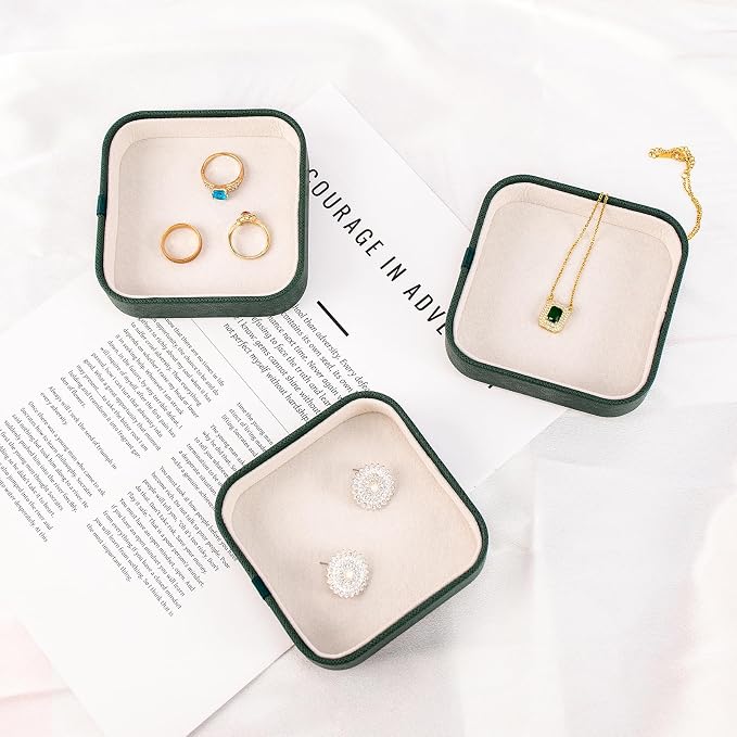 SANQIANWAN Set of 3 Small Stackable Jewelry Organizer Trays Mini Jewelry Drawer - Image 4