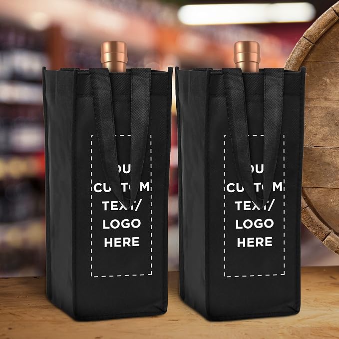 DISCOUNT PROMOS Non-Woven Vineyard Two Bottle Wine Bags - Image 7