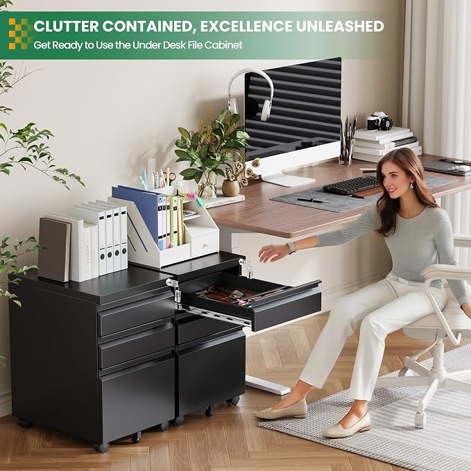 3 Drawer Mobile File Cabinet - Image 6