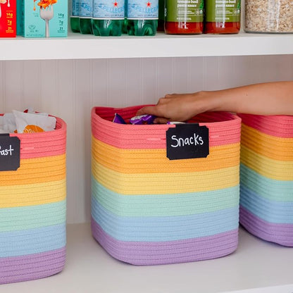 NaturalCozy Storage Cubes 11 Inch Cotton Rope Woven Baskets - Image 9