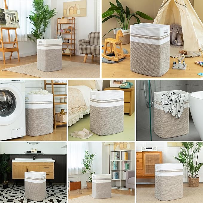 OIAHOMY 91L Laundry Hamper, XXXLarge Laundry Basket, Collapsible Cotton Rope - Image 6