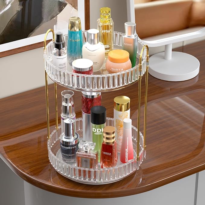 GTI 360°Rotating Makeup Organizer, 2 Tier Bathroom Counter Organizer, Large - Image 7